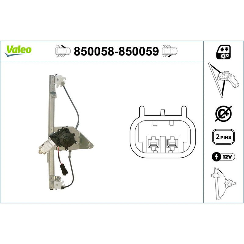 Valeo Electric Window Regulator Lifter Right Front 850059