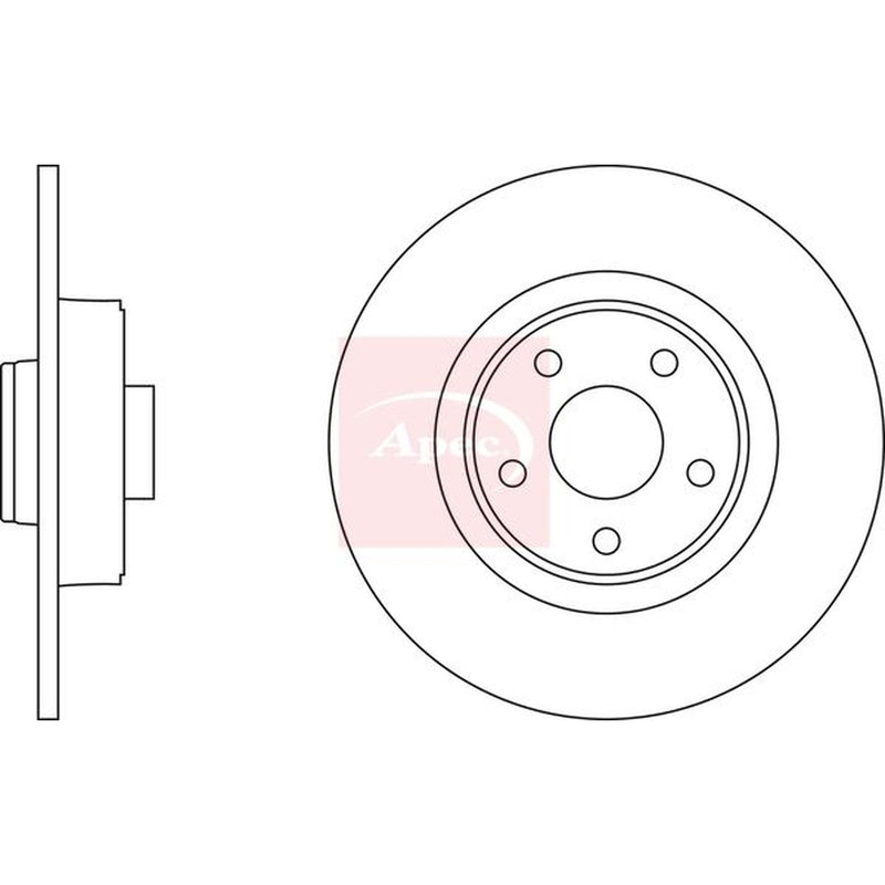 Apec 2 x Solid Rear Brake Discs DSK2326