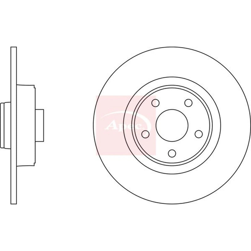 Apec 2 x Solid Rear Brake Discs DSK2326