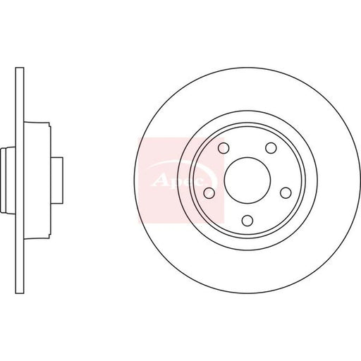 Apec 2 x Solid Rear Brake Discs DSK2326