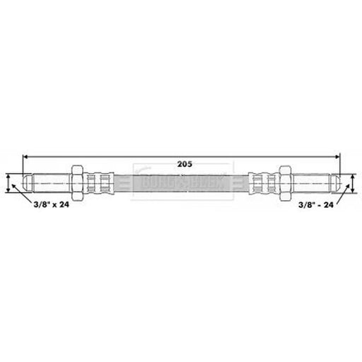 Borg & Beck Brake Hydraulic Hose Line Rear Left BBH6540