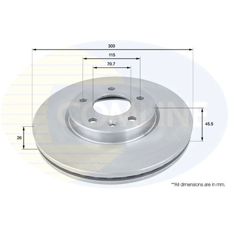 Comline 2 x Front Brake Discs ADC1153V
