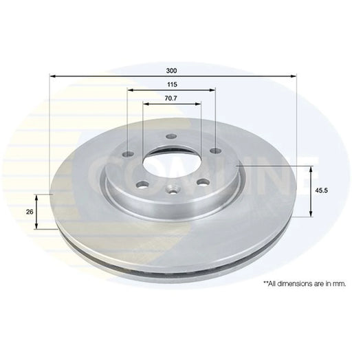 Comline 2 x Front Brake Discs ADC1153V