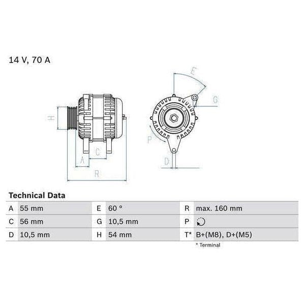 Bosch Reman Alternator 4124 0986041240 Bosch  - Town Parts