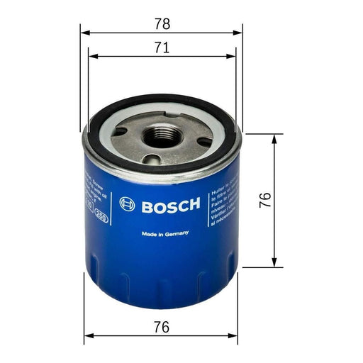 Bosch Car Oil Filter P7078 F026407078 BOSCH  - Town Parts