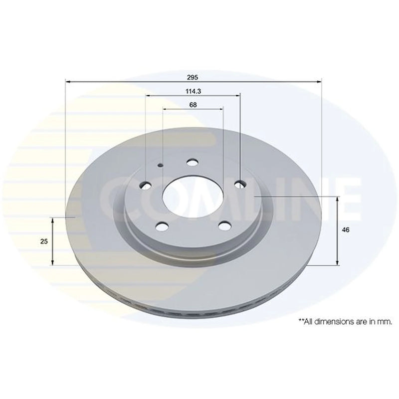 Comline 2 x Internally Vented Front Brake Discs ADC5075V