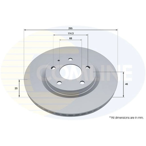 Comline 2 x Internally Vented Front Brake Discs ADC5075V
