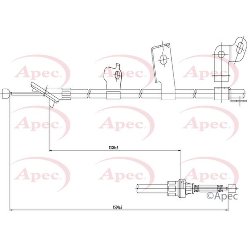 Apec Handbrake Cable Right Rear CAB1538