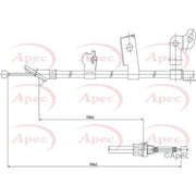 Apec Handbrake Cable Right Rear CAB1538