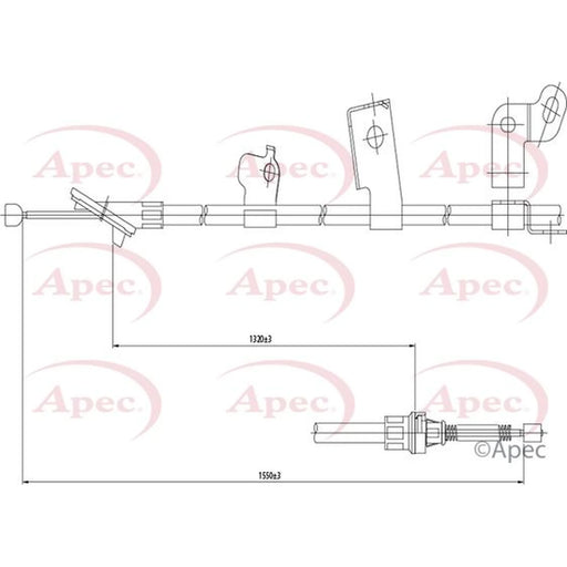 Apec Handbrake Cable Right Rear CAB1538