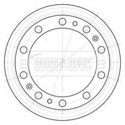 Borg & Beck Brake Drum Assembly Rear BBR32565
