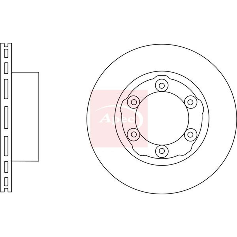 Apec 2 x Vented Brake Discs DSK2908