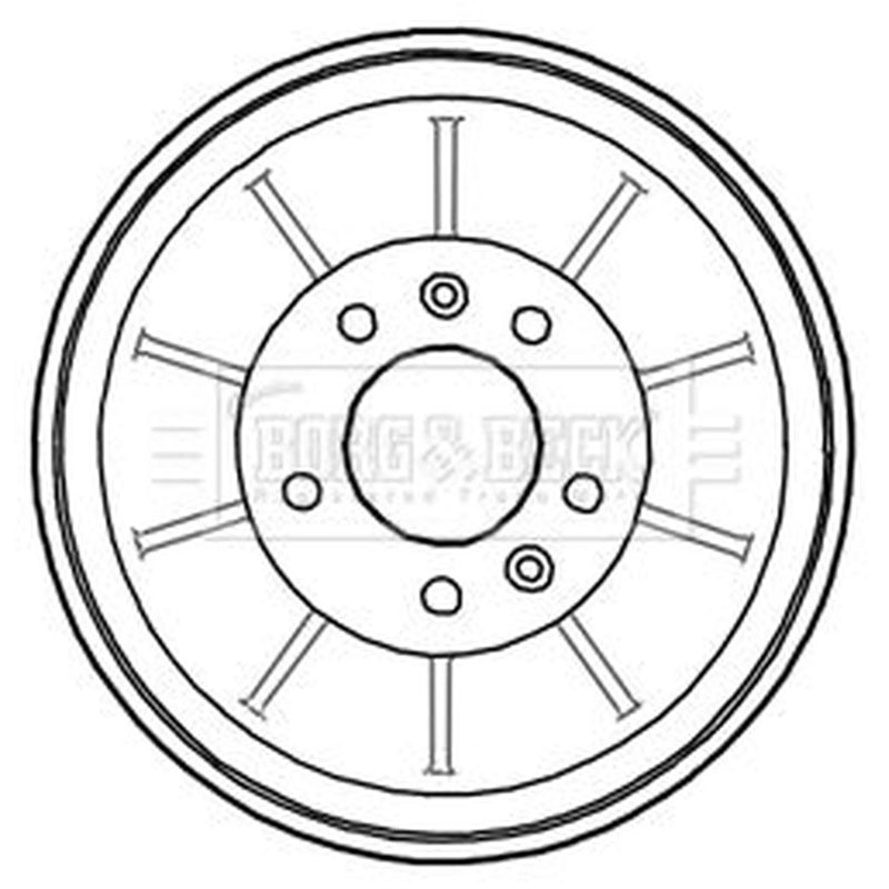 Borg & Beck Brake Drum Assembly Rear BBR7203