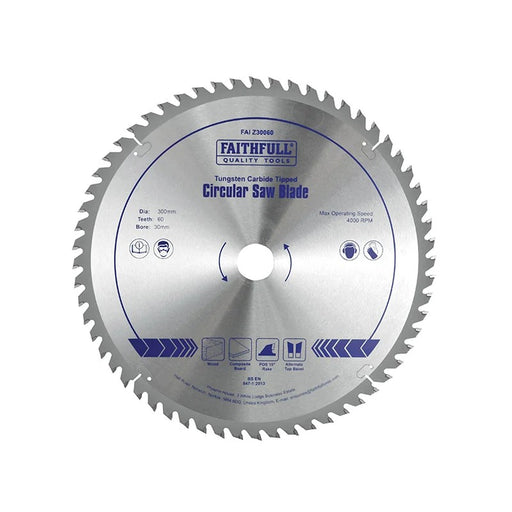 Faithfull TCT Circular Saw Blade 300 x 30mm x 60T POS - FAIZ30060