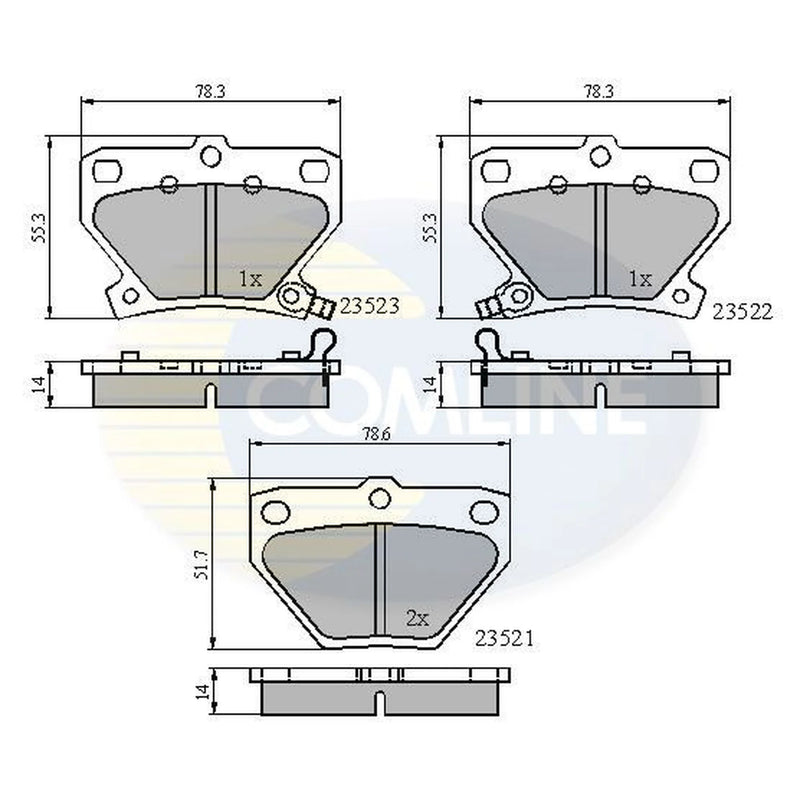 Comline 4 x Rear Brake Pad Set CBP3841