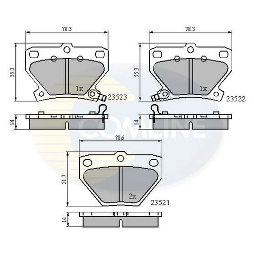 Comline 4 x Rear Brake Pad Set CBP3841