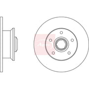 Apec 2 x Solid Rear Brake Discs DSK224