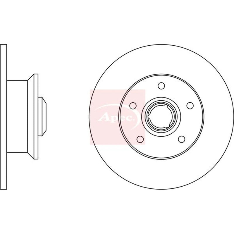 Apec 2 x Solid Rear Brake Discs DSK224