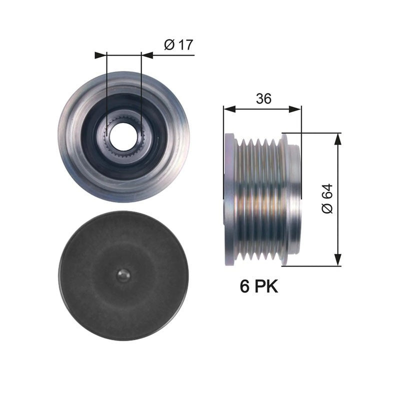 Gates Alternator Overrunning Freewheel Clutch OAP7131