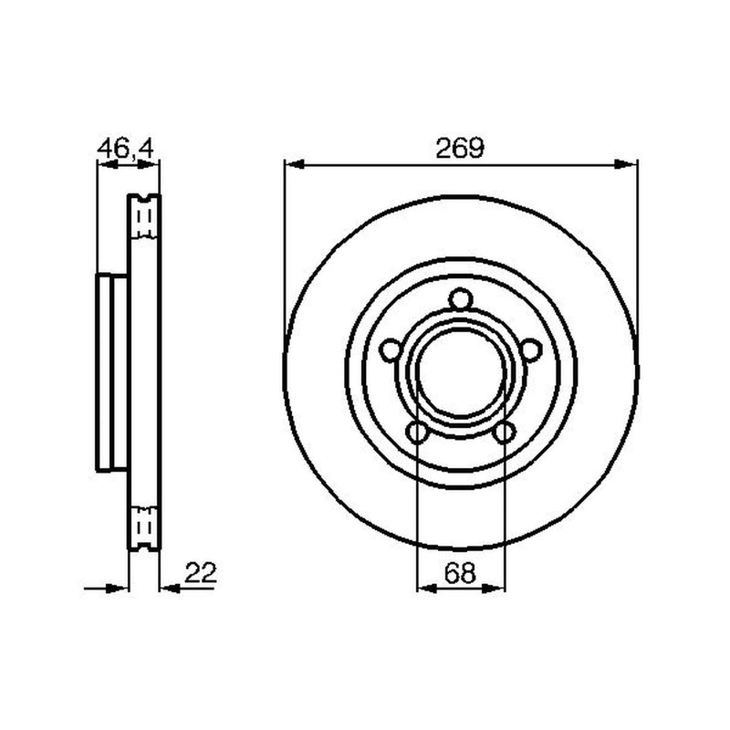 Bosch 2 x Rear Brake Discs 0 986 478 574
