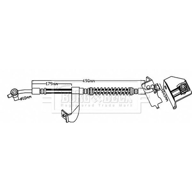 Borg & Beck Brake Hydraulic Hose Line Front Left BBH8437