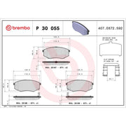 Brembo 4 x Front Brake Pad Set P30055