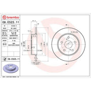 Brembo 2 x Solid Rear Brake Discs 08.E523.11