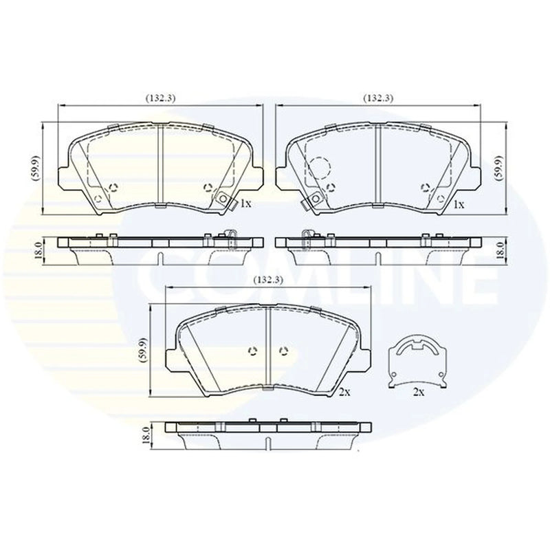 Comline 4 x Front Brake Pad Set CBP32773