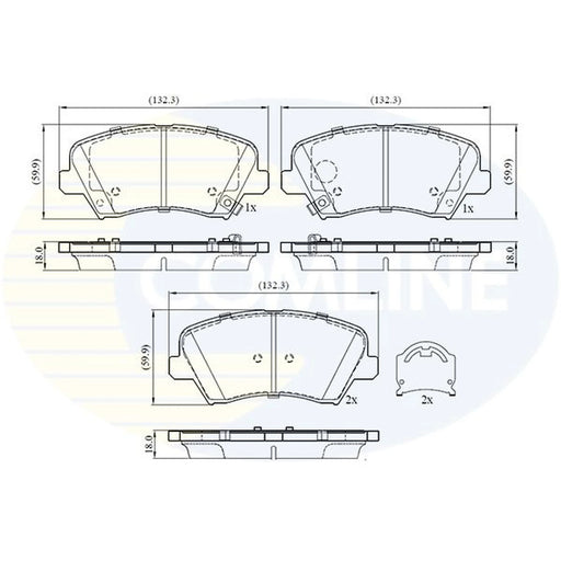 Comline 4 x Front Brake Pad Set CBP32773