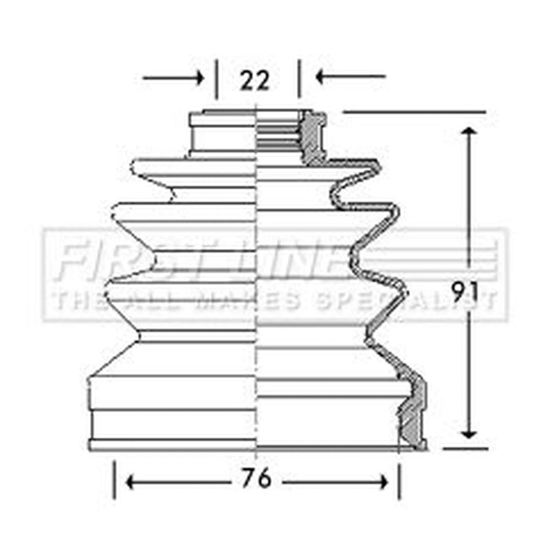 First Line Drive Shaft Bellow Kit Front Left FCB2781