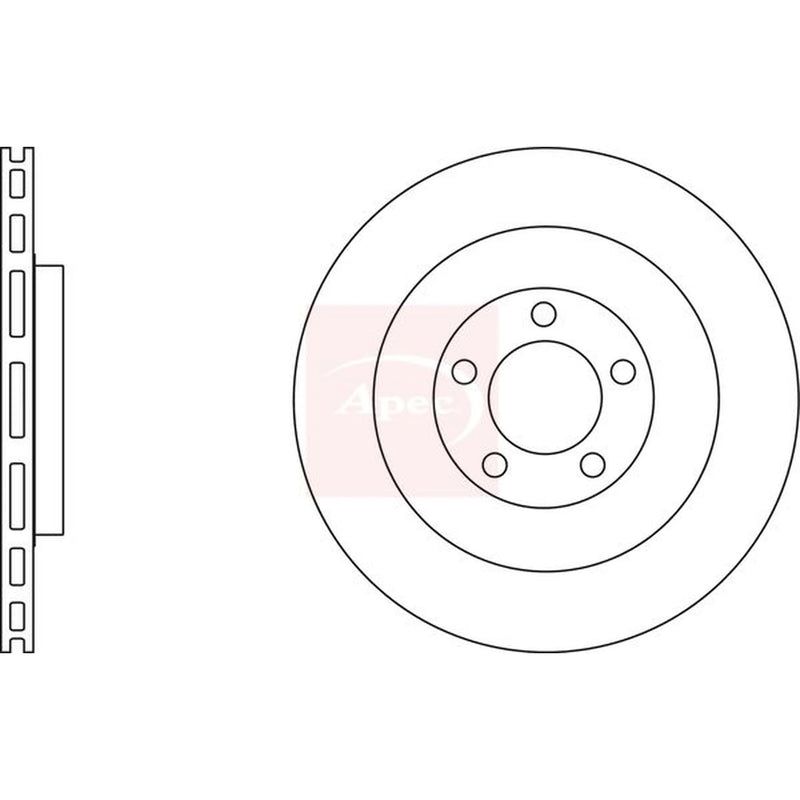 Apec 2 x Vented Rear Brake Discs DSK4136