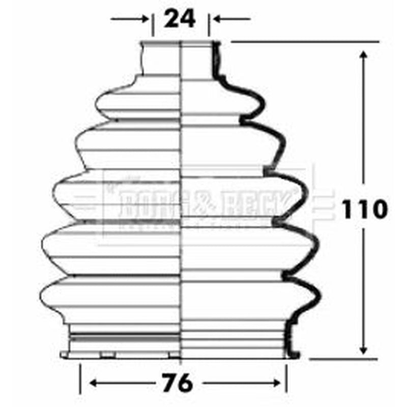 Borg & Beck Drive Shaft Bellow Kit Front Left Thermoplast BCB6081