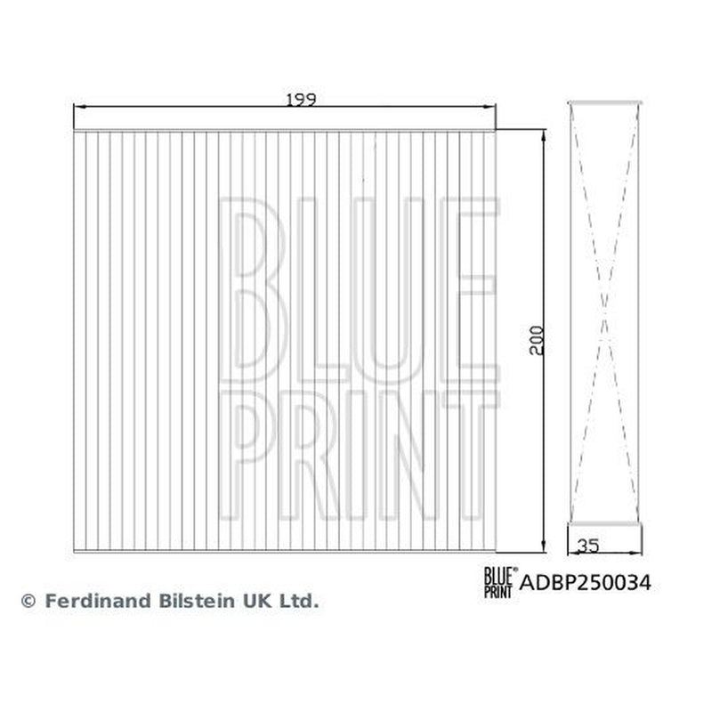Blue Print Cabin Air Filter (Pollen Filter) ADBP250034