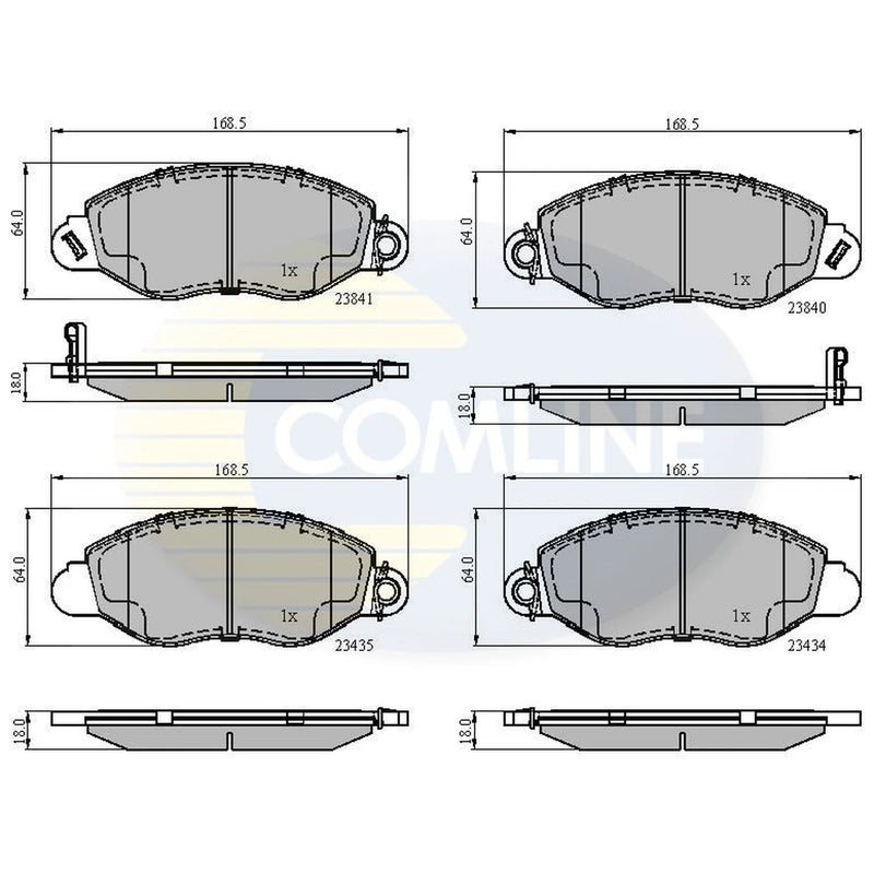 Comline 4 x Front Brake Pad Set CBP31107