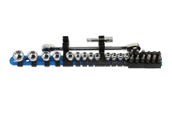 Laser Tools Low Profile Alldrive Socket & Bit Set 1/4"D 27pc - PL