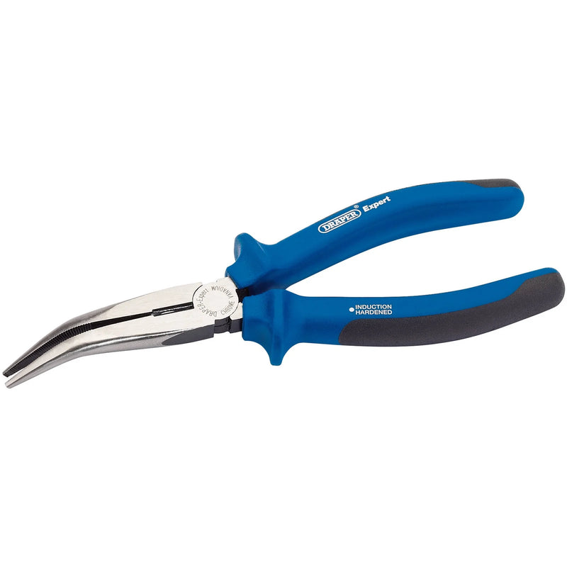 Draper Expert Pliers, Bent Nose, 200mm Heavy Duty Soft Grip