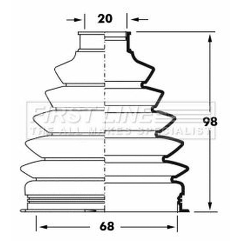 First Line Drive Shaft Bellow Kit Front Left Thermoplast FCB6052