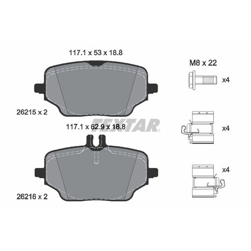 Textar Rear Brake Pad Set 2621501