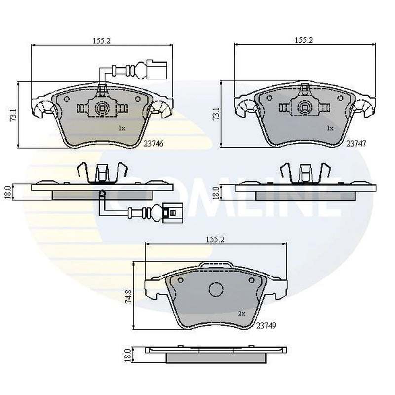 Comline 4 x Front Brake Pad Set CBP11312