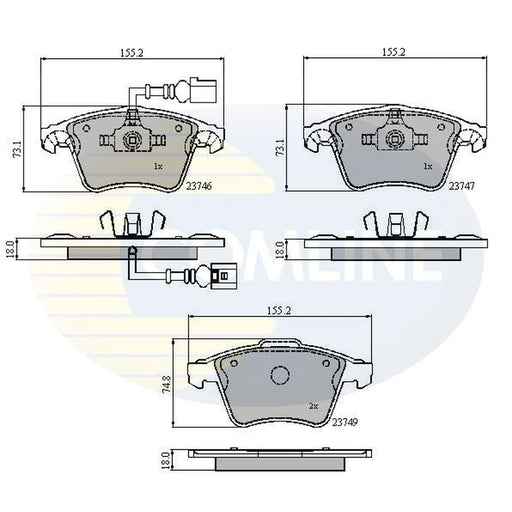 Comline 4 x Front Brake Pad Set CBP11312