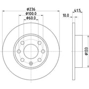 DON 2 x Solid Front Brake Discs PCD15342