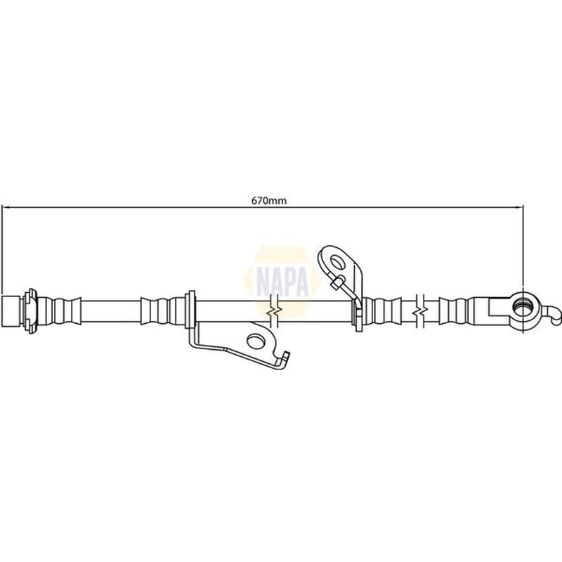 NAPA Brake Hydraulic Hose Line Front Right NBH1280
