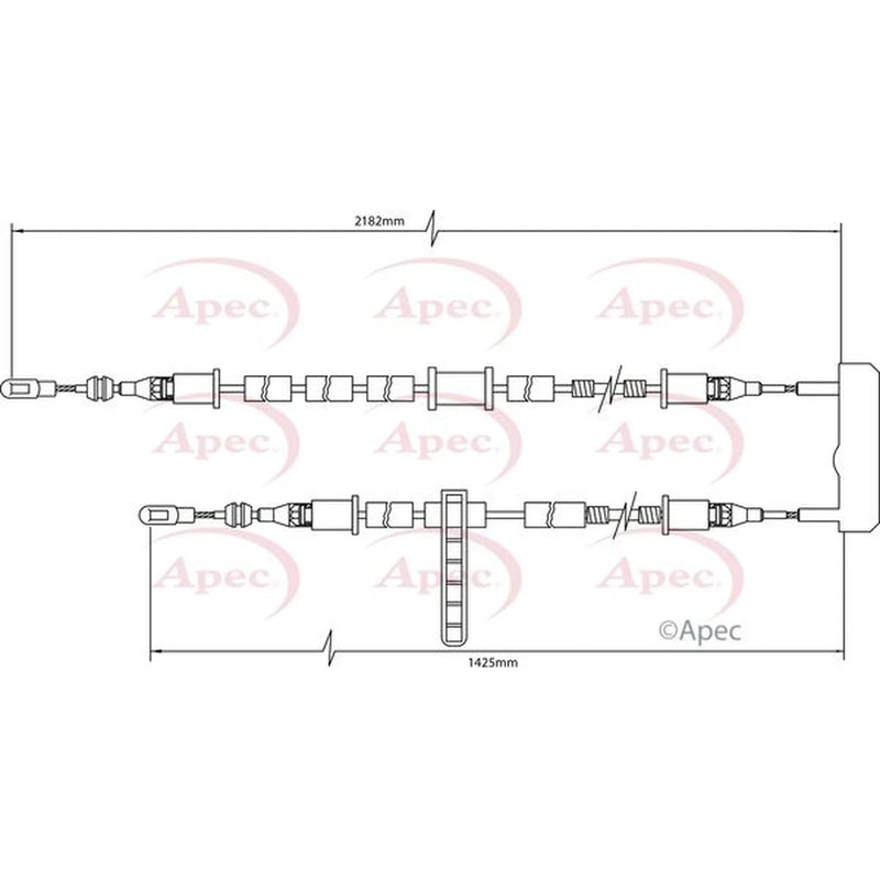 Apec Handbrake Cable Left Rear CAB1395