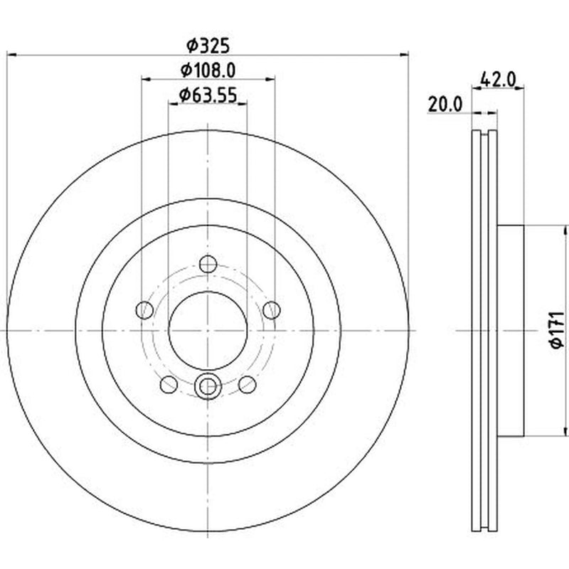 DON 2 x Internally Vented Rear Brake Discs PCD20492