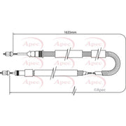 Apec Handbrake Cable Left Rear CAB1078