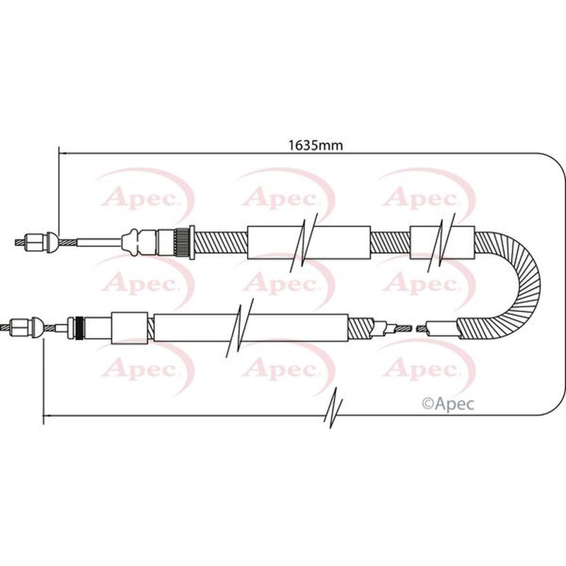 Apec Handbrake Cable Left Rear CAB1078