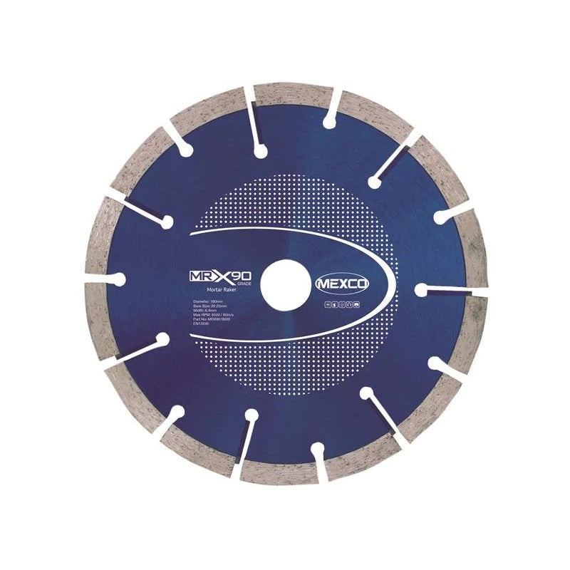 MEXCO X90 Grade Mortar Raking Diamond Blade 180 x 22mm - MRX9018022