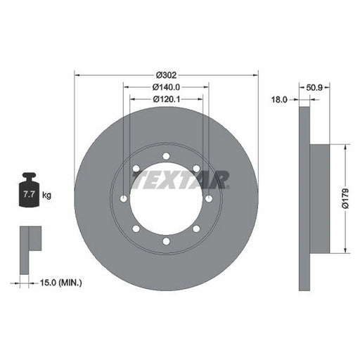 Textar 2 x Solid Brake Discs 92230800