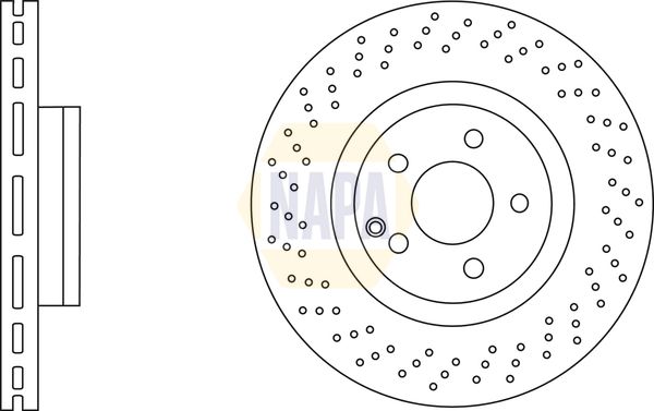 NAPA Front Brake Perforated/Vented Discs & Pads fits MERCEDES-BENZ