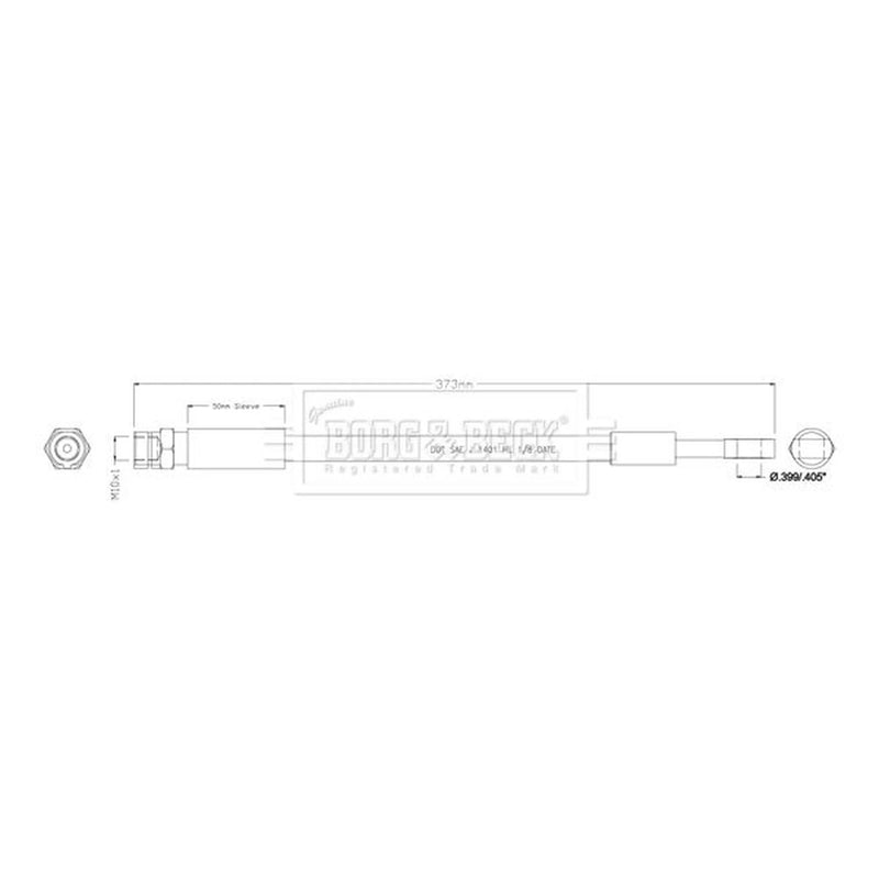 Borg & Beck Brake Hydraulic Hose Line Rear Left BBH8944